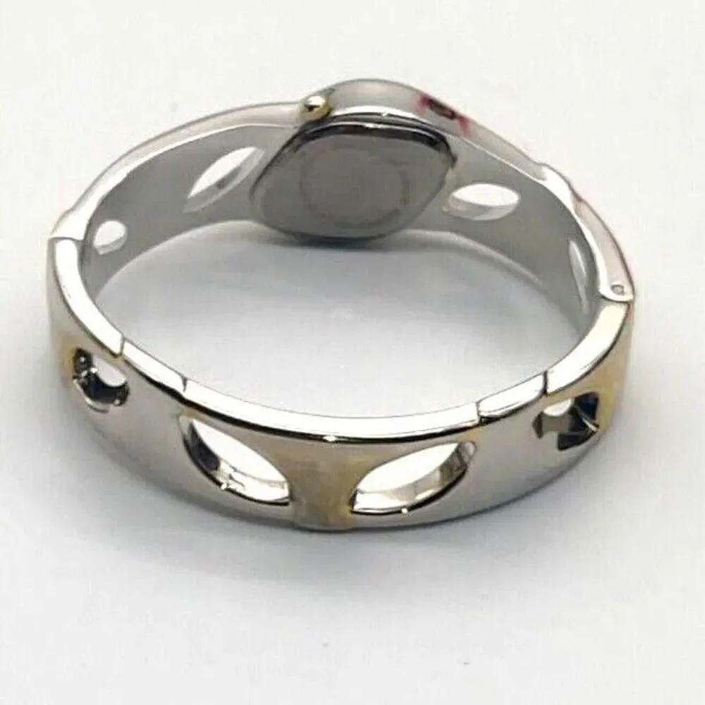 Viviani Two Tone Silver Gold Cuff Watch -Tested Working